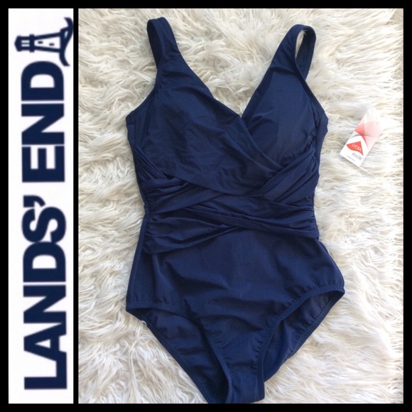 NWT Lands’ End Slendersuit Wrap Swimsuit - Picture 4 of 8